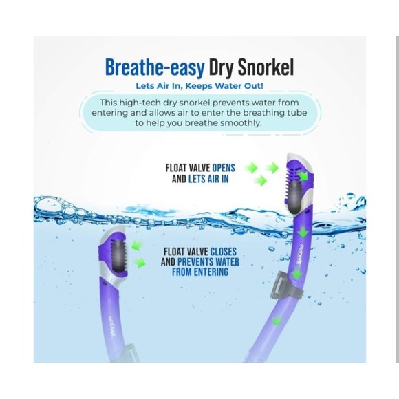 PRODIVE DRY TOP SNORKEL MASK  SET WITH TEMPERED GLASS - Picture 4 of 13